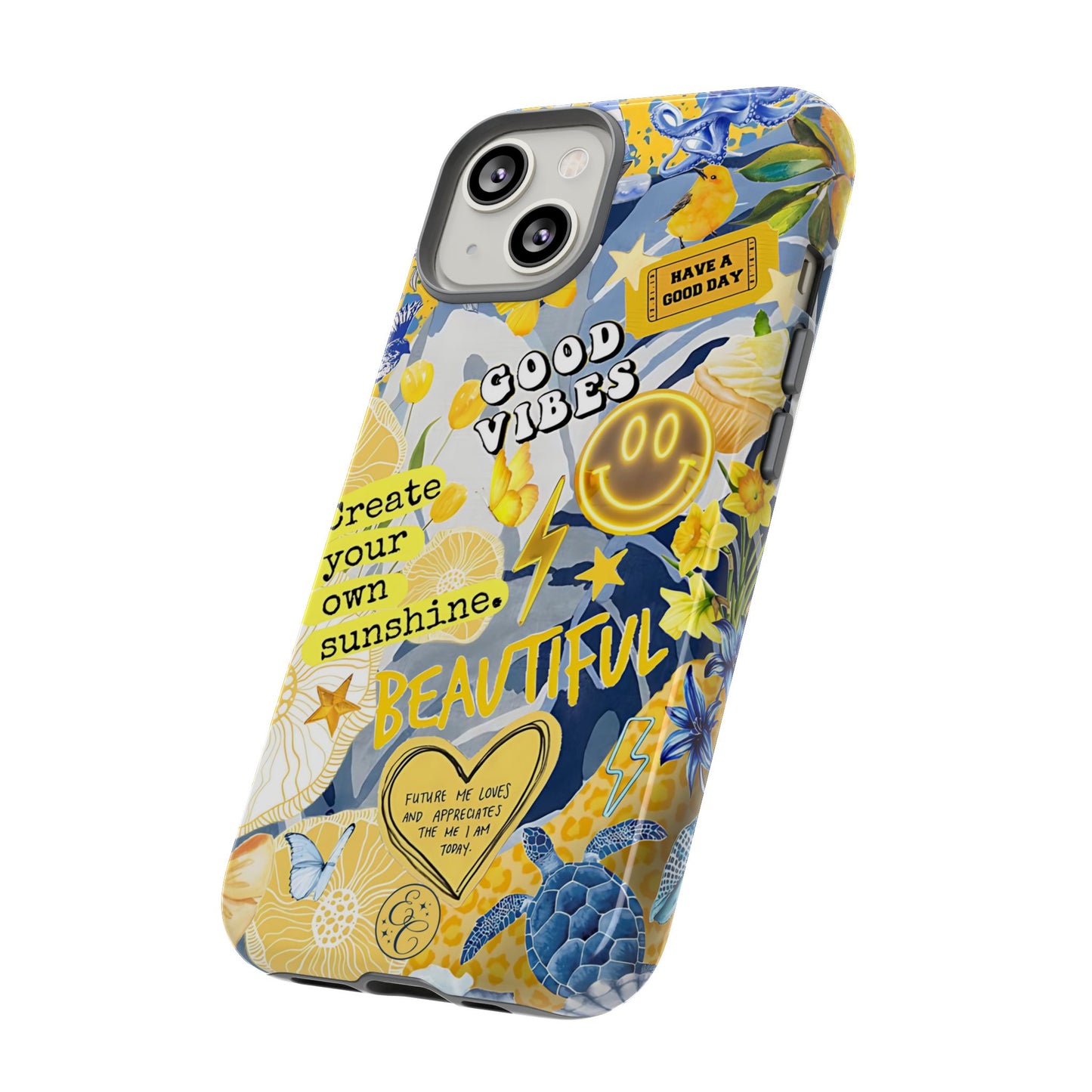 Yellow and Blue Collage Tough Phone Case