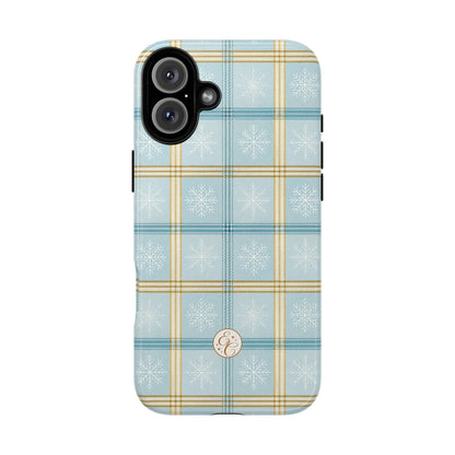 Blue Winter Plaid Tough Phone Case
