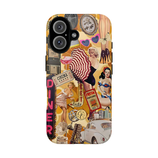 Retro Pin-up Collage Tough Phone Case