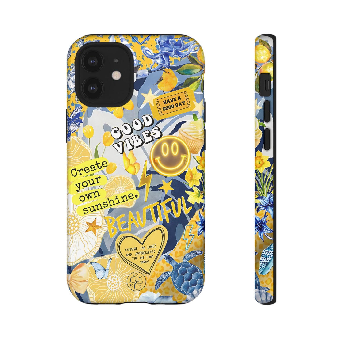 Yellow and Blue Collage Tough Phone Case