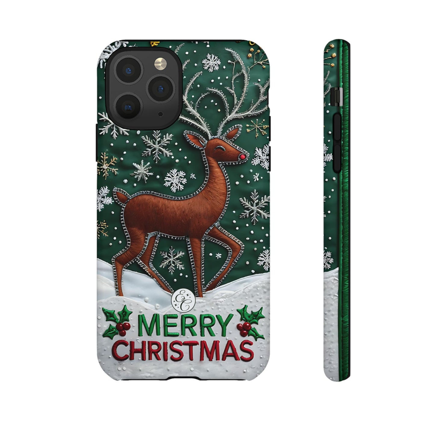 Merry Christmas Reindeer Tough Phone Case