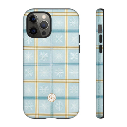 Blue Winter Plaid Tough Phone Case
