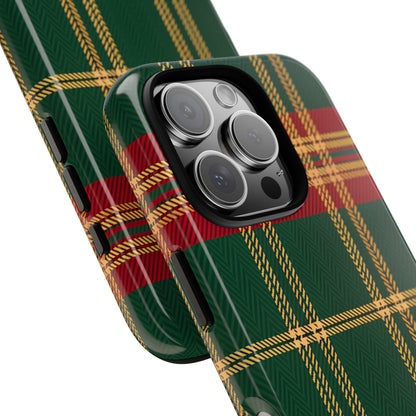 Green Red & Gold Plaid Tough Phone Case