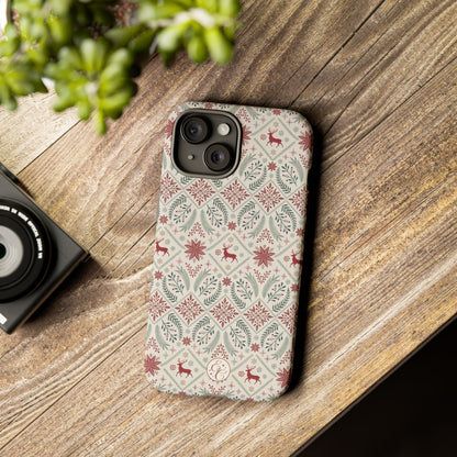 Red Reindeer Christmas Pattern Phone Case