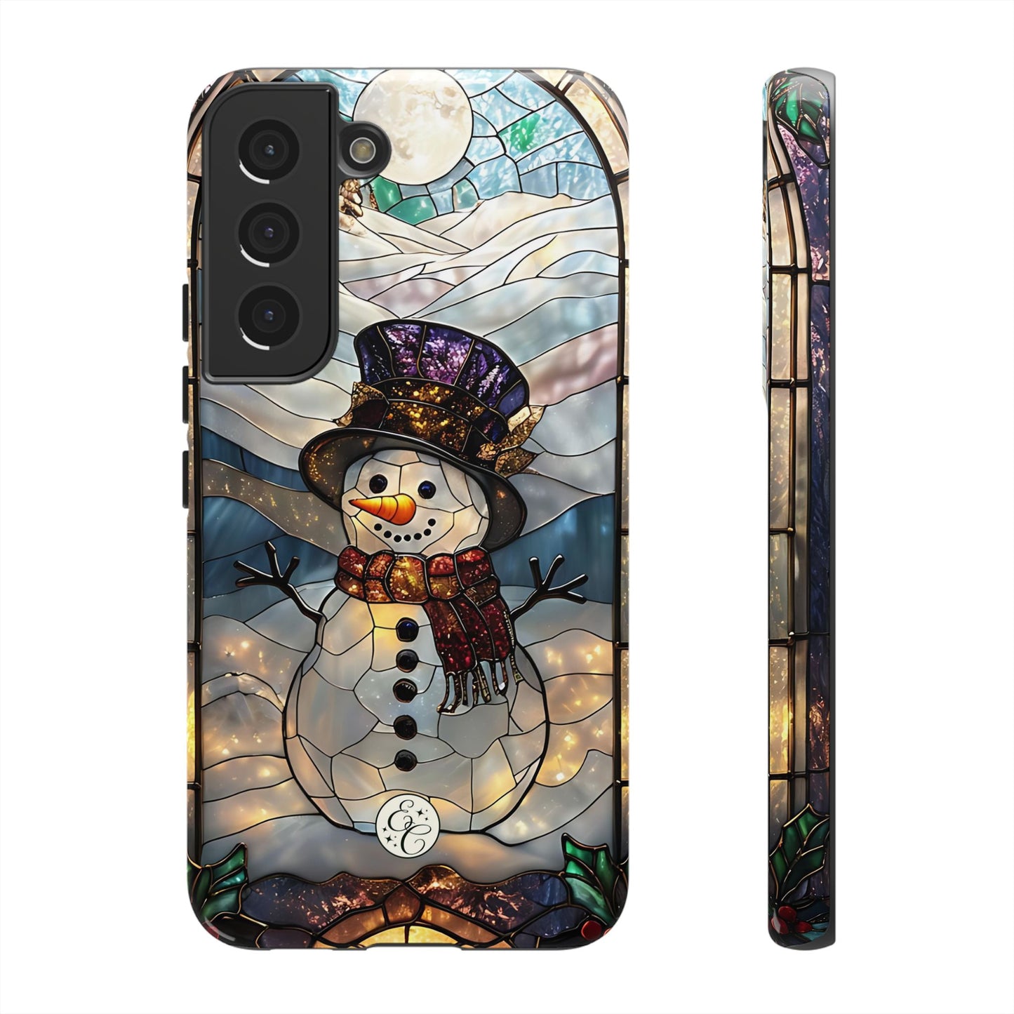 Snowman Stained Glass Tough Phone Case