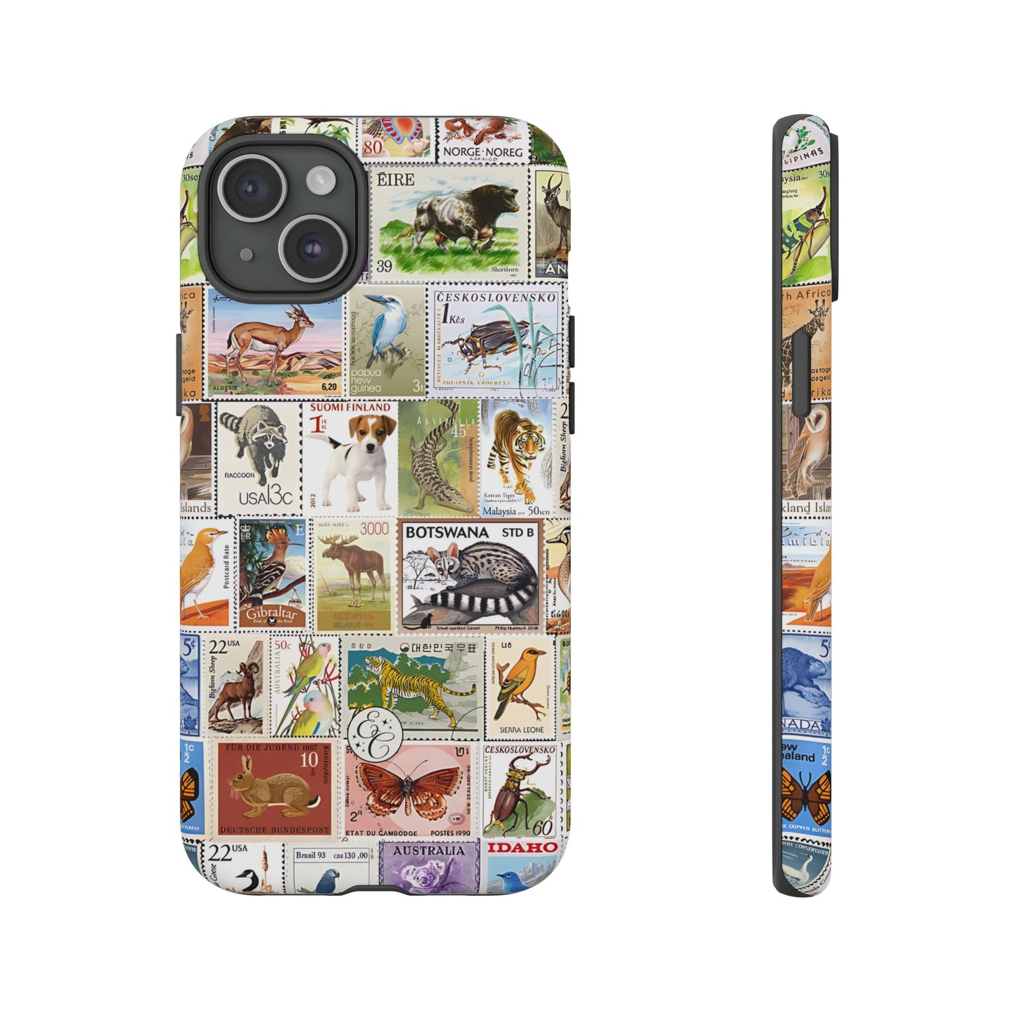 Wildlife Stamp Collage Tough Phone Case