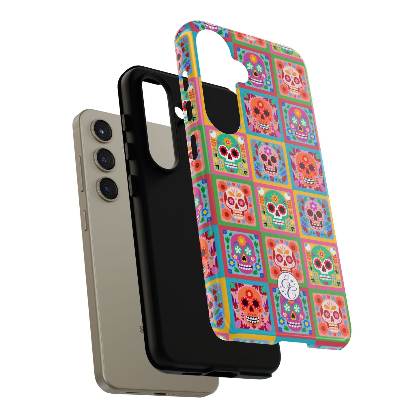 Colorful Sugar Skull Pattern Tough Phone Case