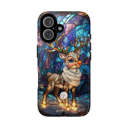 Cute Reindeer Stained Glass Tough Phone Case