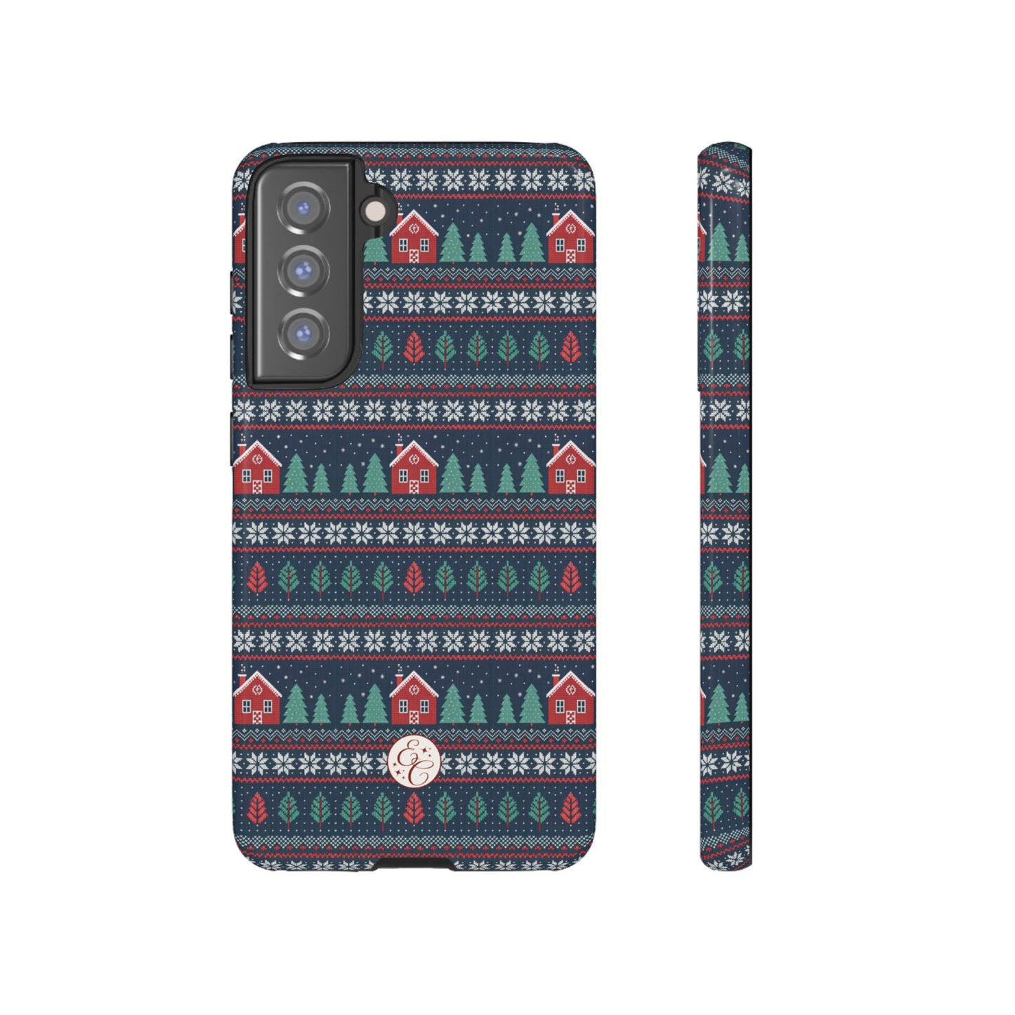 Winter Cottage Pattern Tough Phone Case