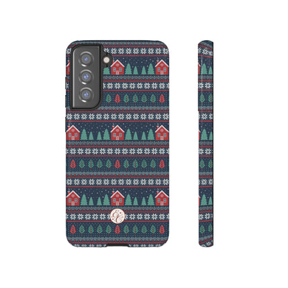 Winter Cottage Pattern Tough Phone Case