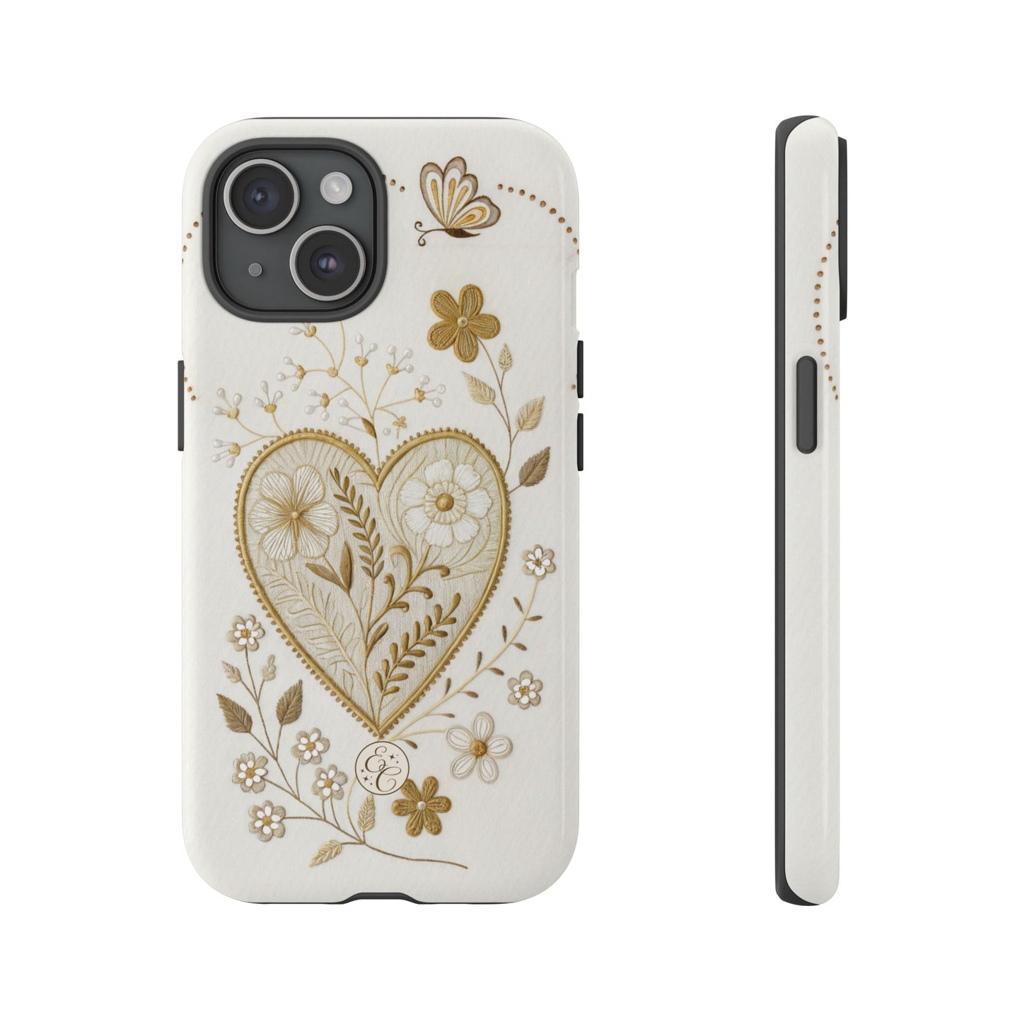 Floral Heart Design Tough Phone Case
