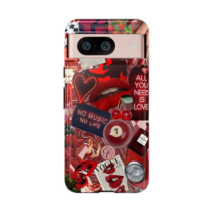 Red Aesthetic Collage Tough Phone Case