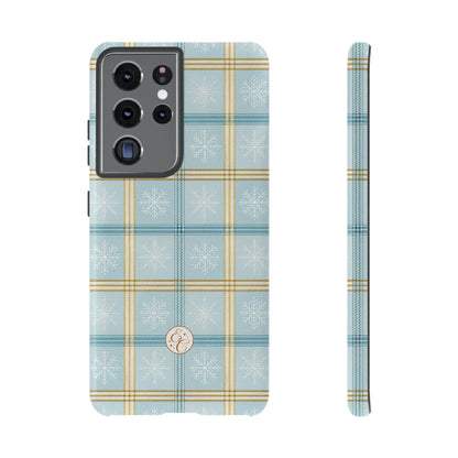 Blue Winter Plaid Tough Phone Case
