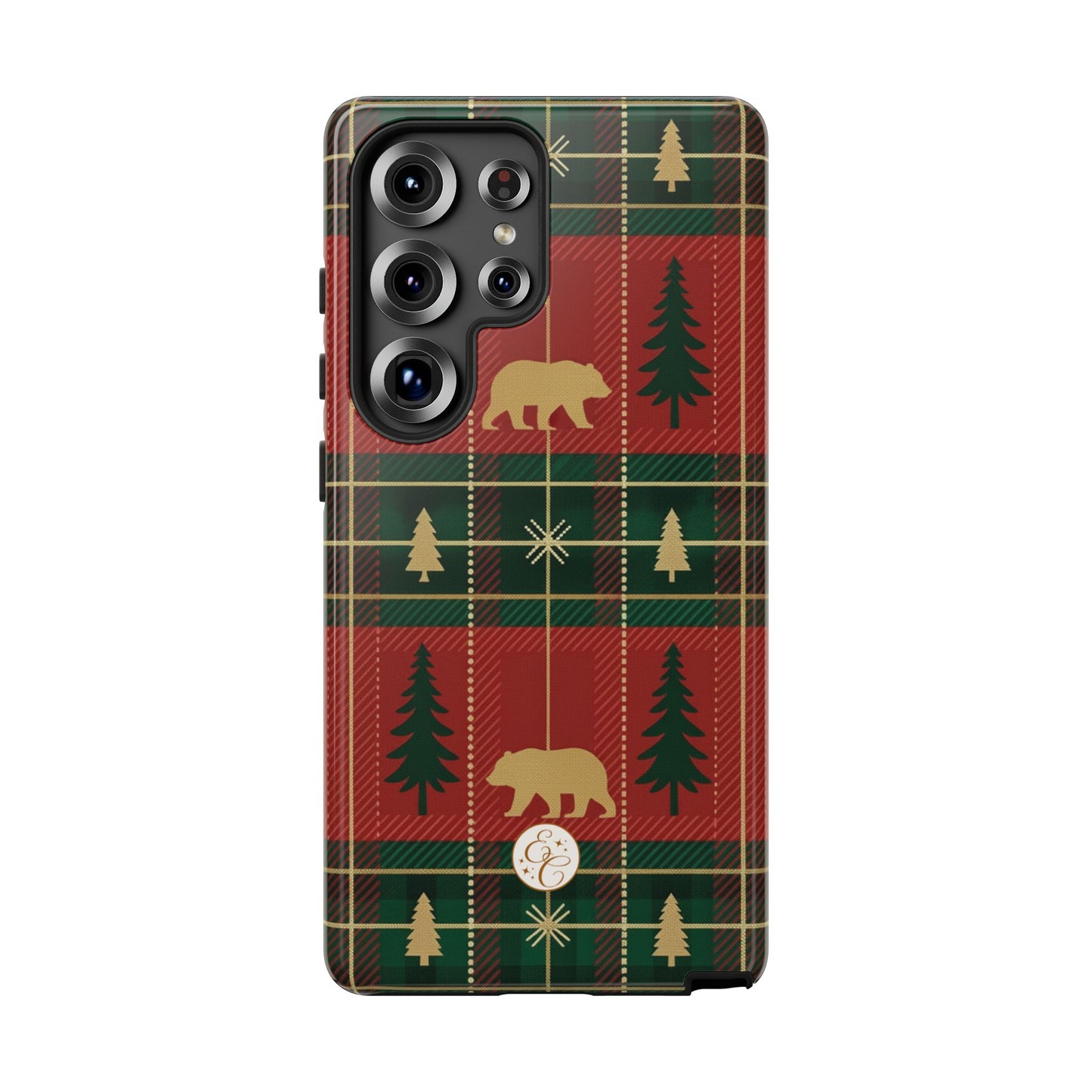 Christmas Bear Plaid Tough Phone Case