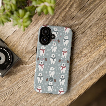 Cute Polar Bear Pattern Tough Phone Case