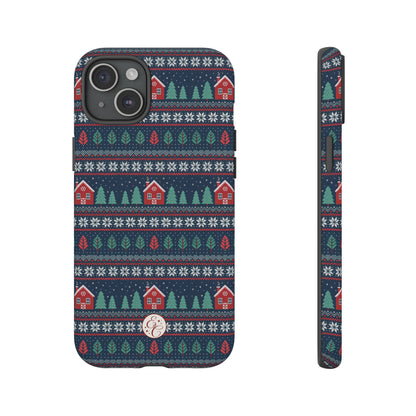 Winter Cottage Pattern Tough Phone Case