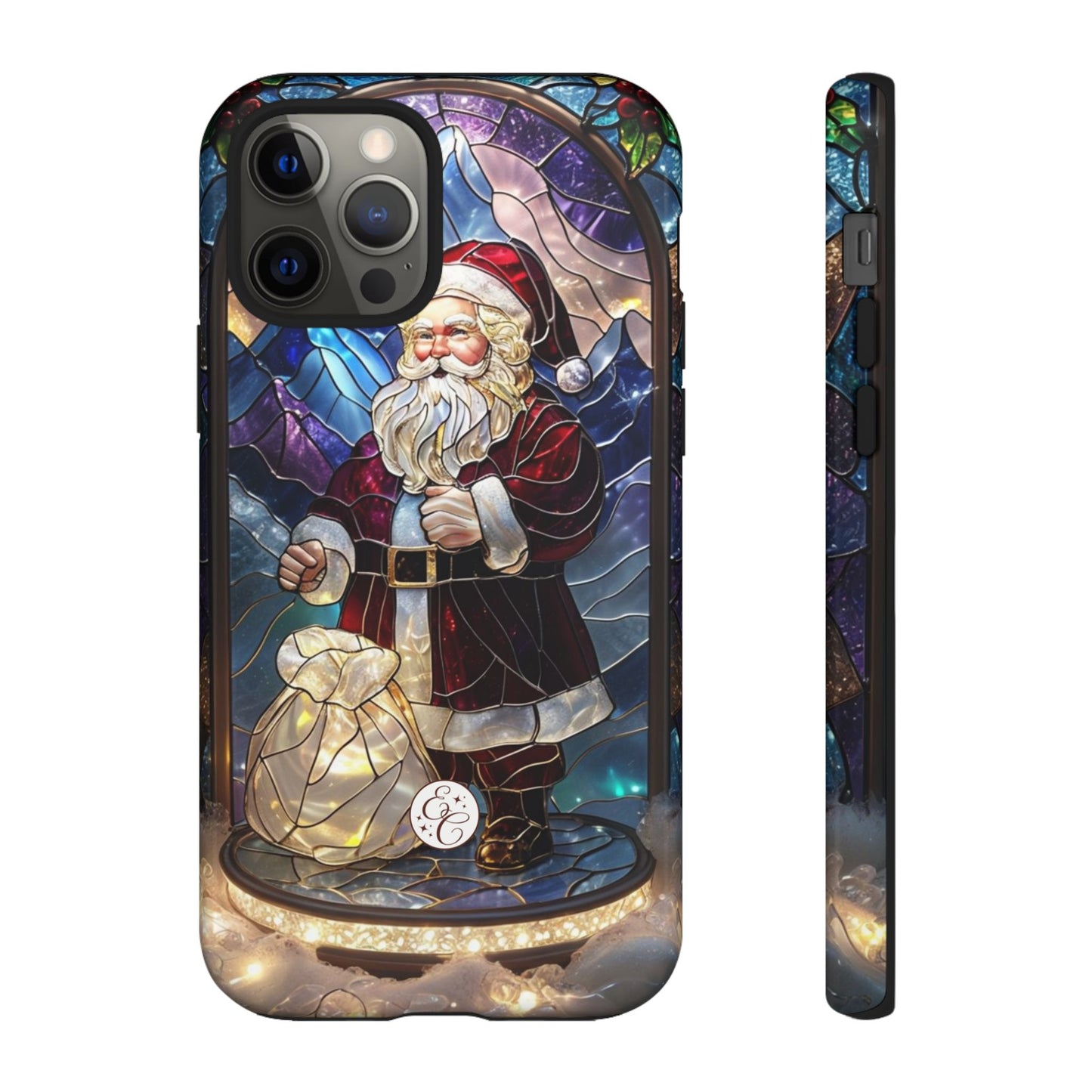 Santa Claus Stained Glass Tough Phone Case