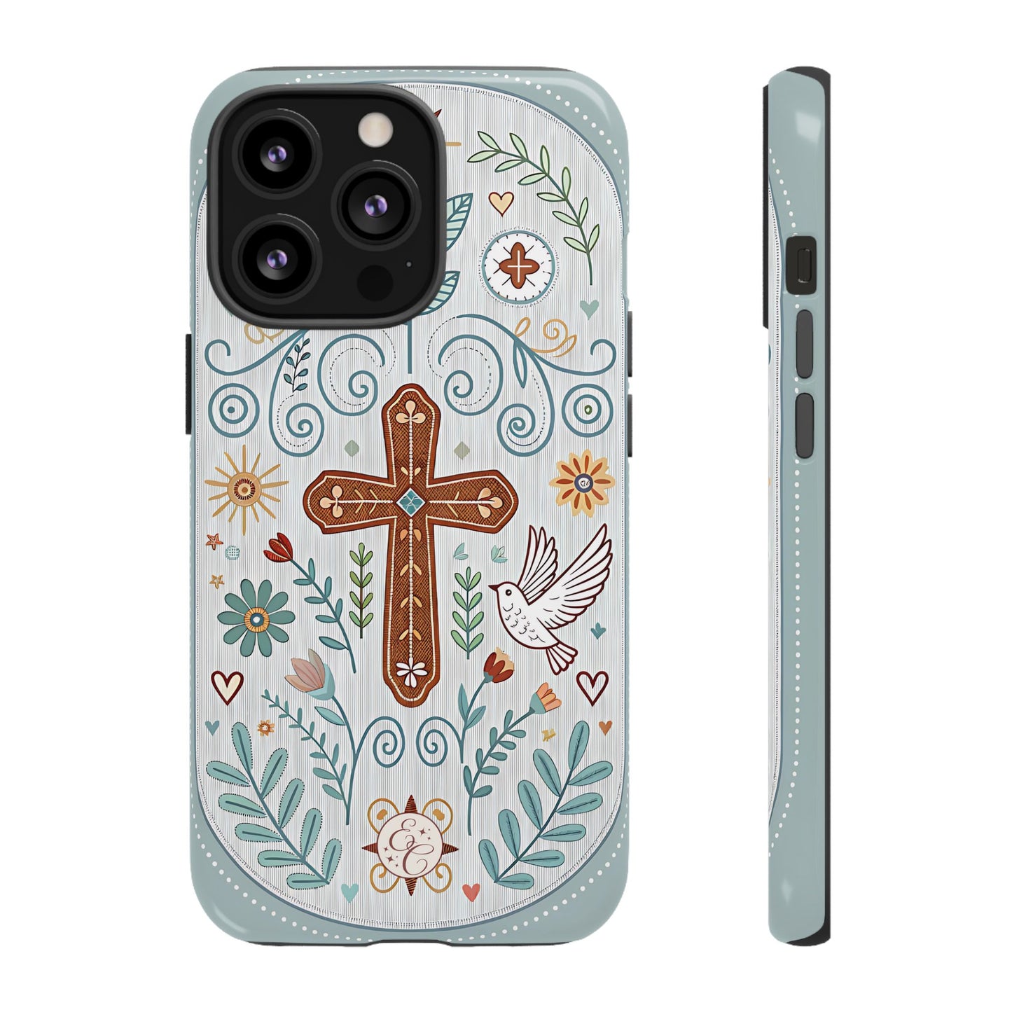 Christian Cross Floral Tough Phone Case