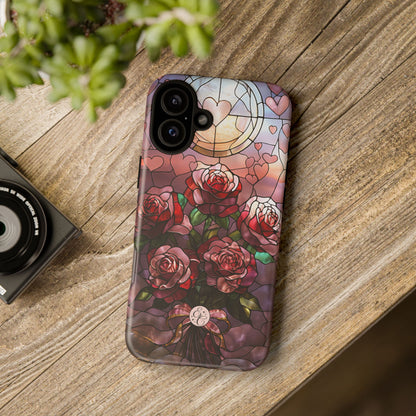 Bouquet of Roses Stained Glass Tough Phone Case