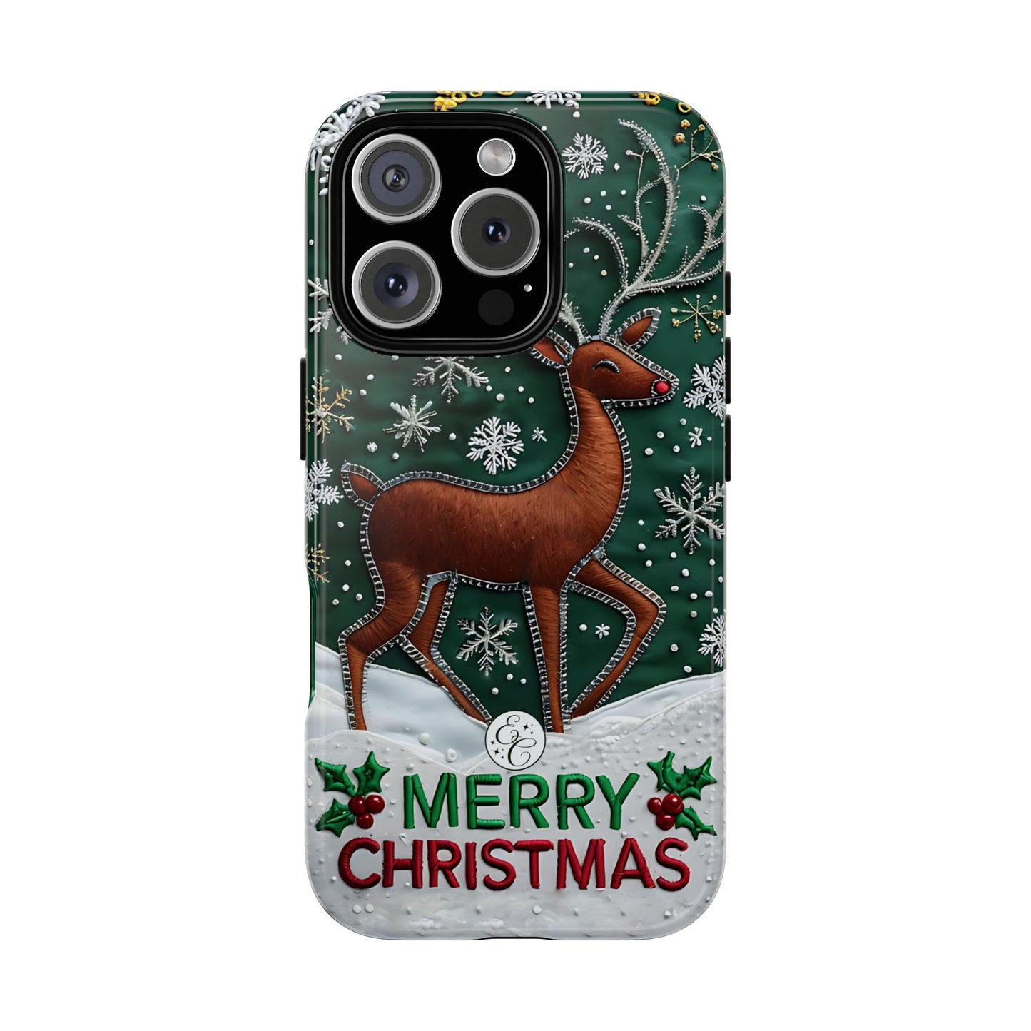 Merry Christmas Reindeer Tough Phone Case