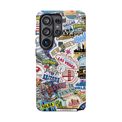 USA Travel Stickers Tough Phone Case