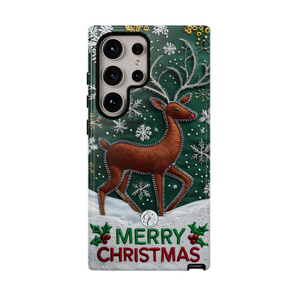 Merry Christmas Reindeer Tough Phone Case