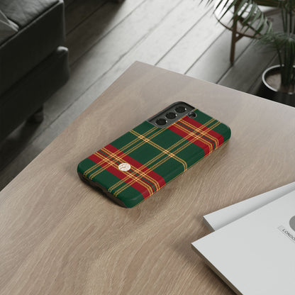 Green Red & Gold Plaid Tough Phone Case