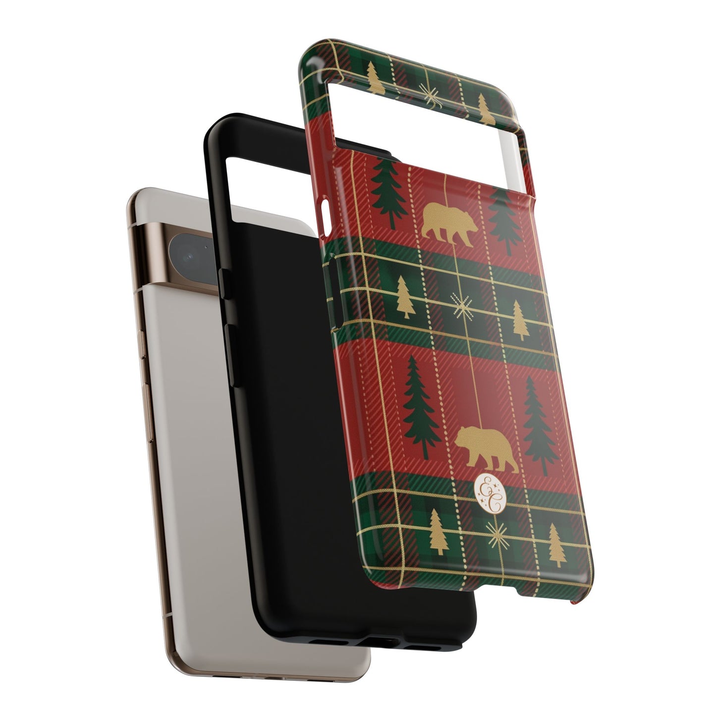 Christmas Bear Plaid Tough Phone Case