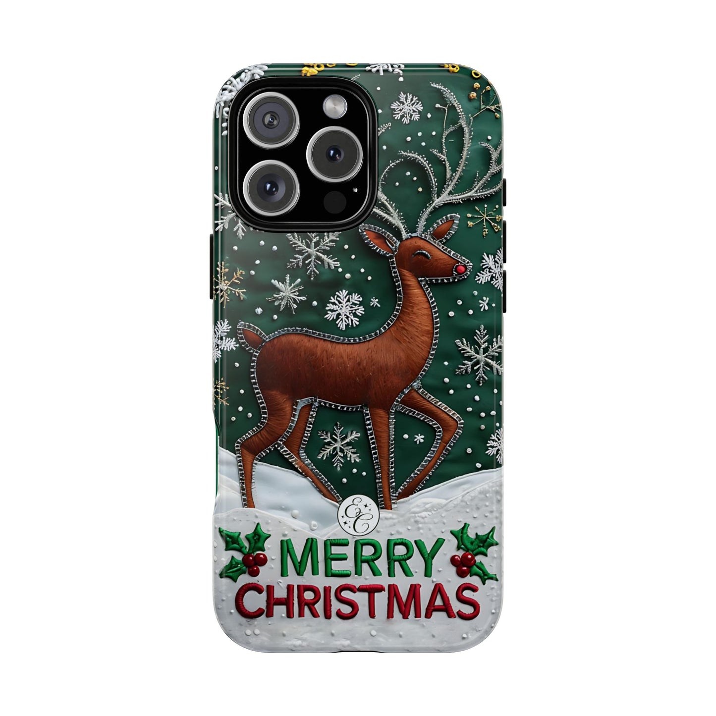 Merry Christmas Reindeer Tough Phone Case