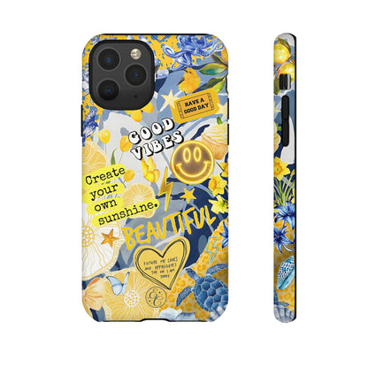 Yellow and Blue Collage Tough Phone Case