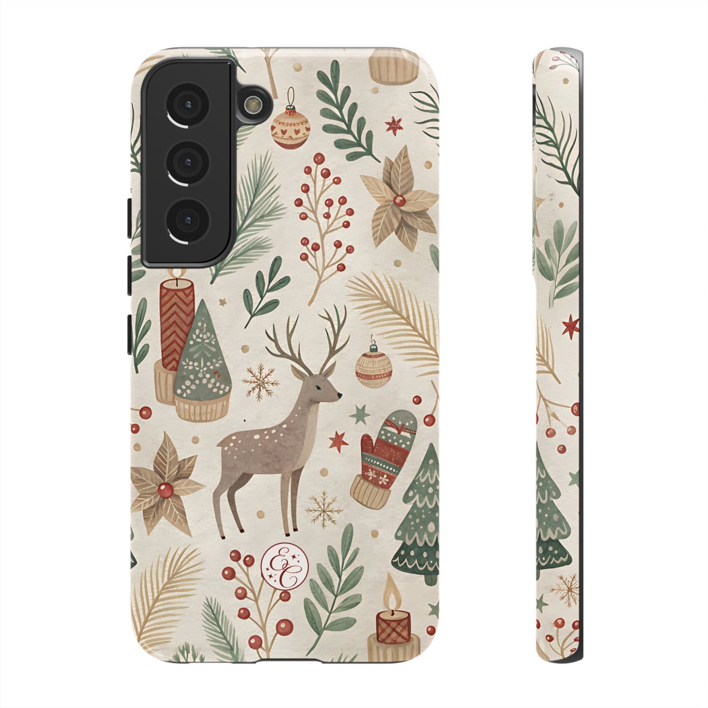 Rustic Christmas Reindeer Tough Phone Case