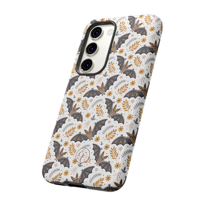 Boho Halloween Bat Pattern Tough Phone Case