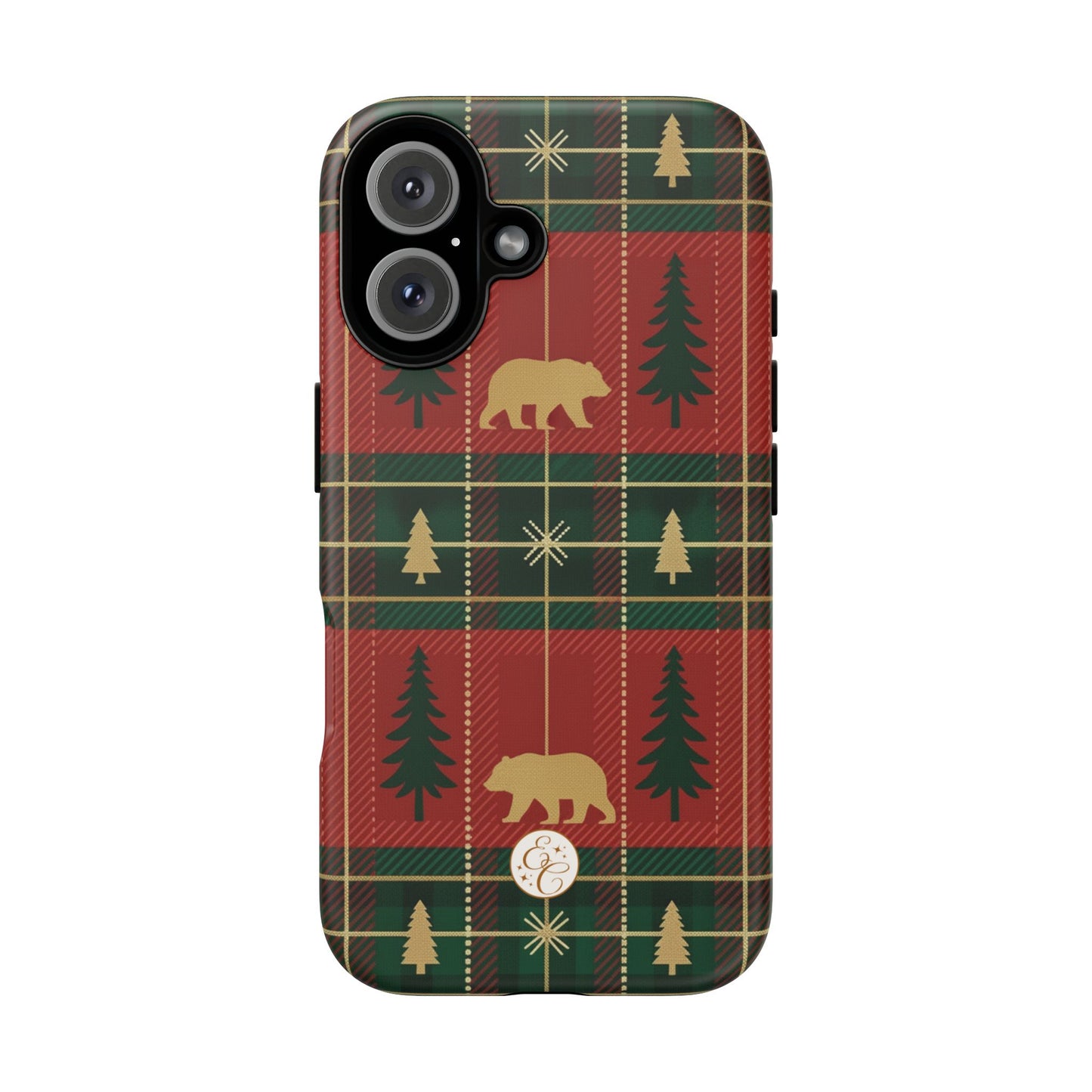 Christmas Bear Plaid Tough Phone Case