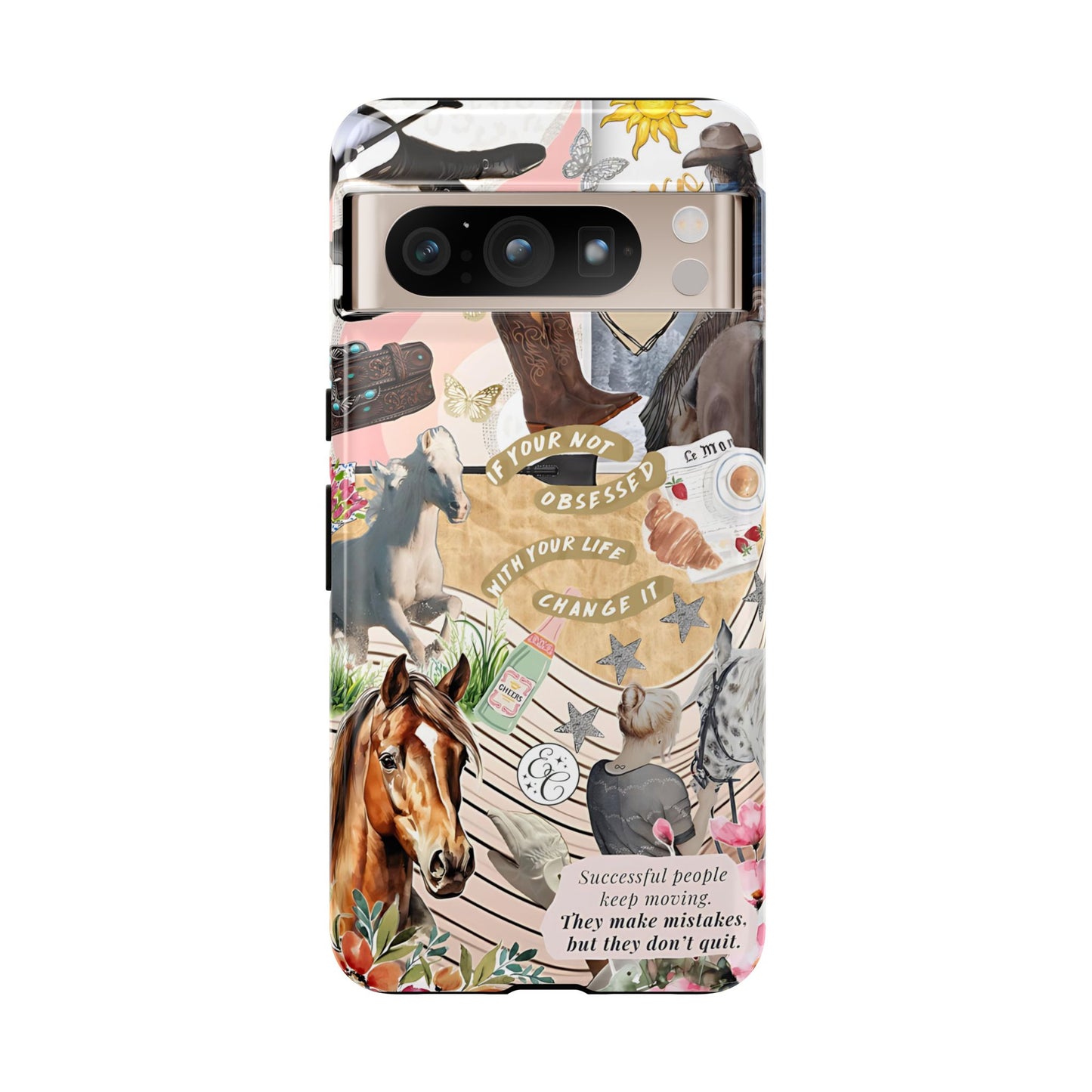 Equestrian Cowgirl Collage Tough Phone Case