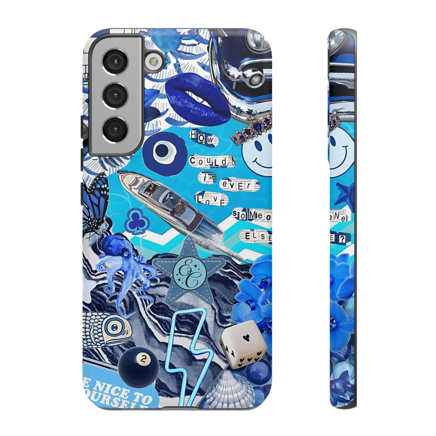 Eclectic Blue Collage Tough Phone Case