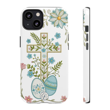 Vintage Easter Floral Cross Tough Phone Case