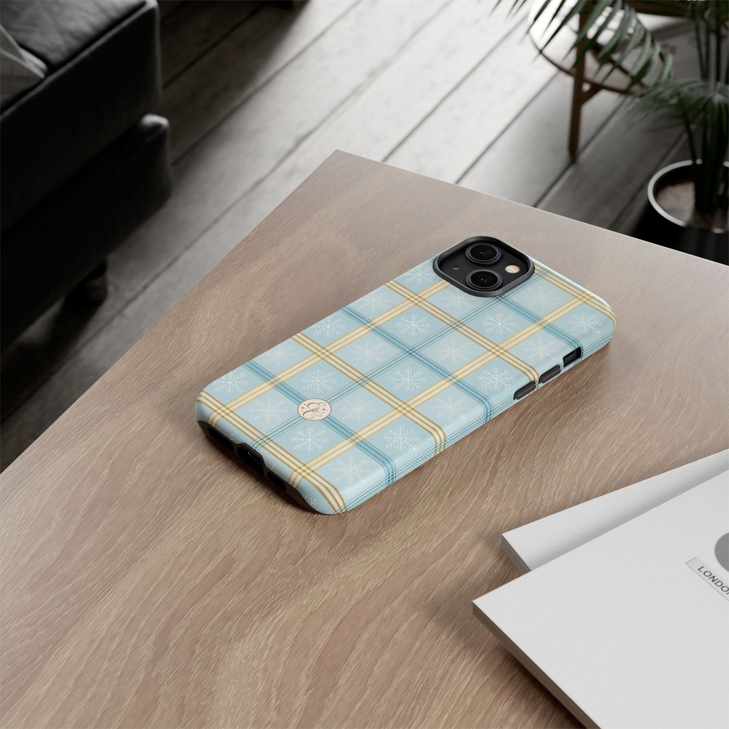 Blue Winter Plaid Tough Phone Case