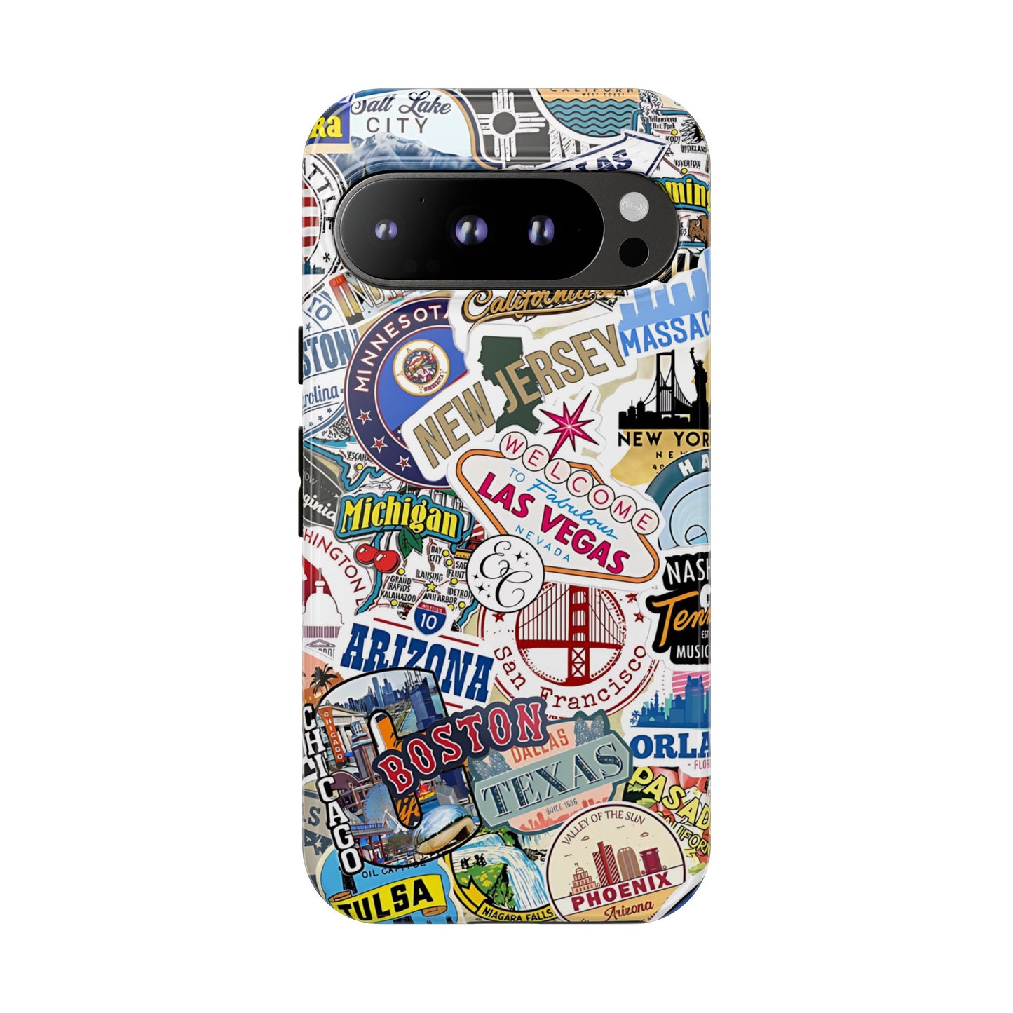 USA Travel Stickers Tough Phone Case