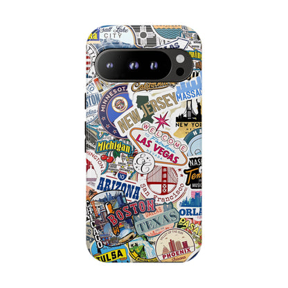 USA Travel Stickers Tough Phone Case