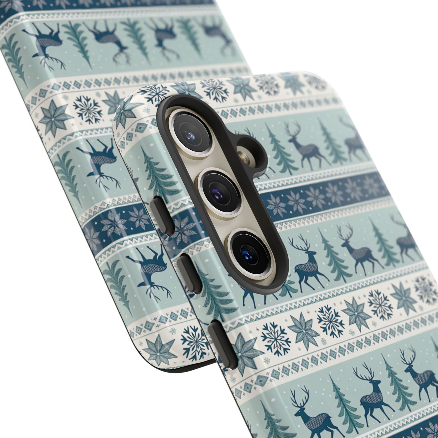Blue Winter Reindeer Tough Phone Case