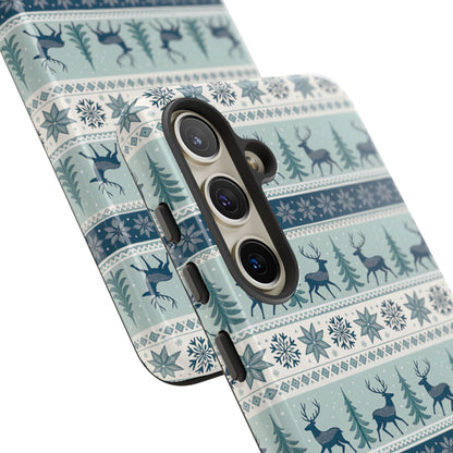 Blue Winter Reindeer Tough Phone Case