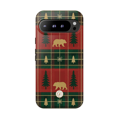 Christmas Bear Plaid Tough Phone Case