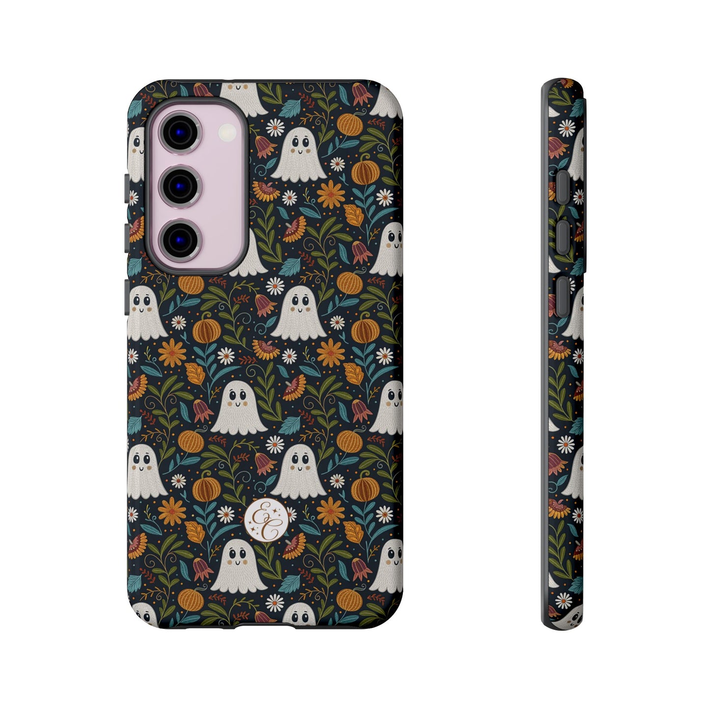 Boho Halloween Ghost Pattern Tough Phone Case