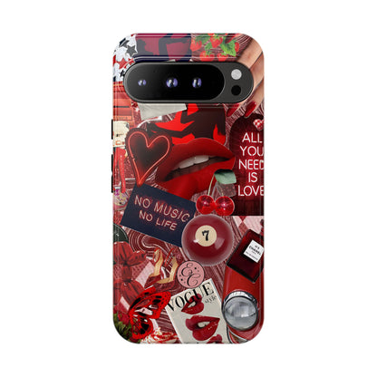 Red Aesthetic Collage Tough Phone Case