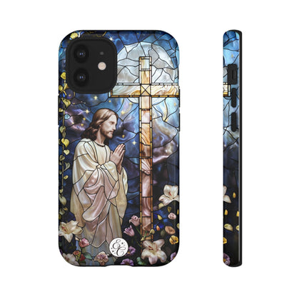 Jesus Praying Stained Glass Tough Phone Case