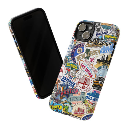 USA Travel Stickers Tough Phone Case
