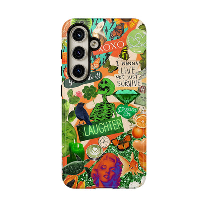 Green and Orange Collage Tough Phone Case