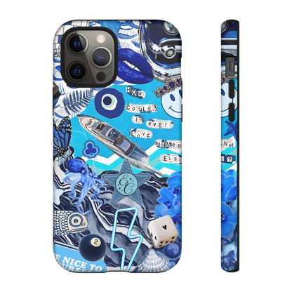 Eclectic Blue Collage Tough Phone Case