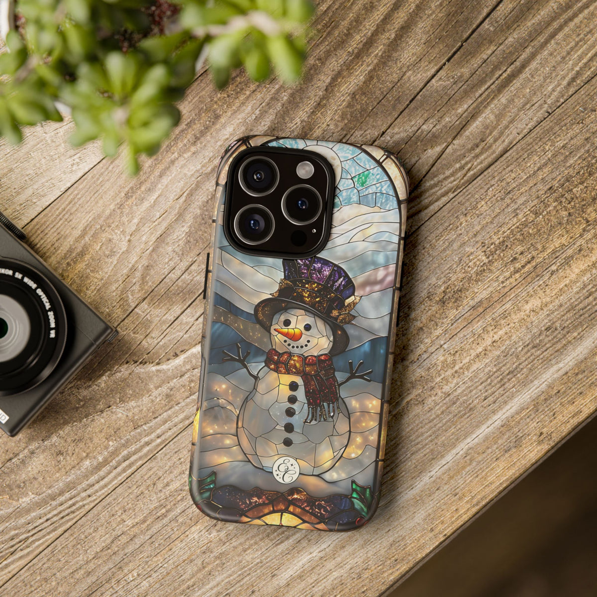 Snowman Stained Glass Phone Case