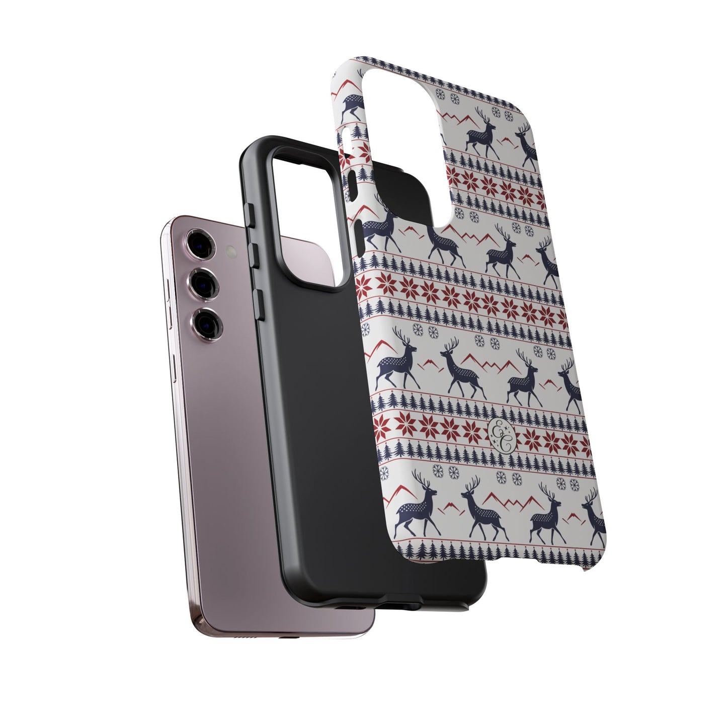 Christmas Reindeer Pattern Tough Phone Case